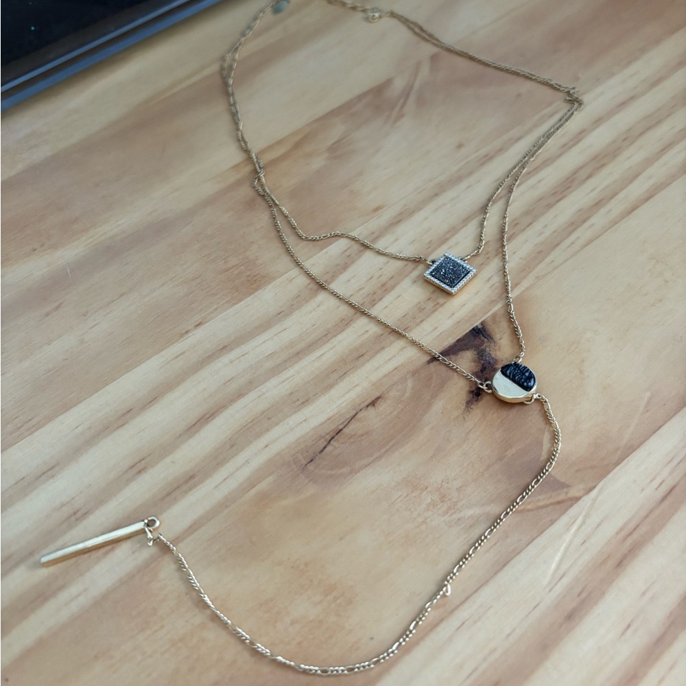 Gold and Gray Layered Necklace